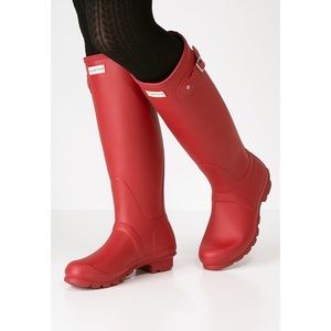 NEW. MATTE RED HUNTER BOOTS.